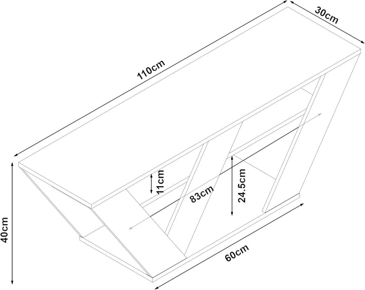 [en.casa] Fernsehtisch Nome TV-Lowboard TV-Tisch Sideboard TV-Ständer mit Ablagen Kommode Fernsehsch