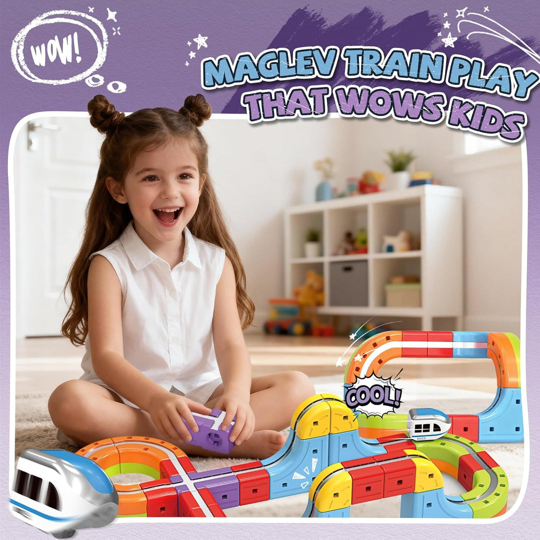 YESHIN Eisenbahn Elektrisch Cube Track, Clickrail Magisches Schienen WüRfel Zug Set, DIY Zugstrecken
