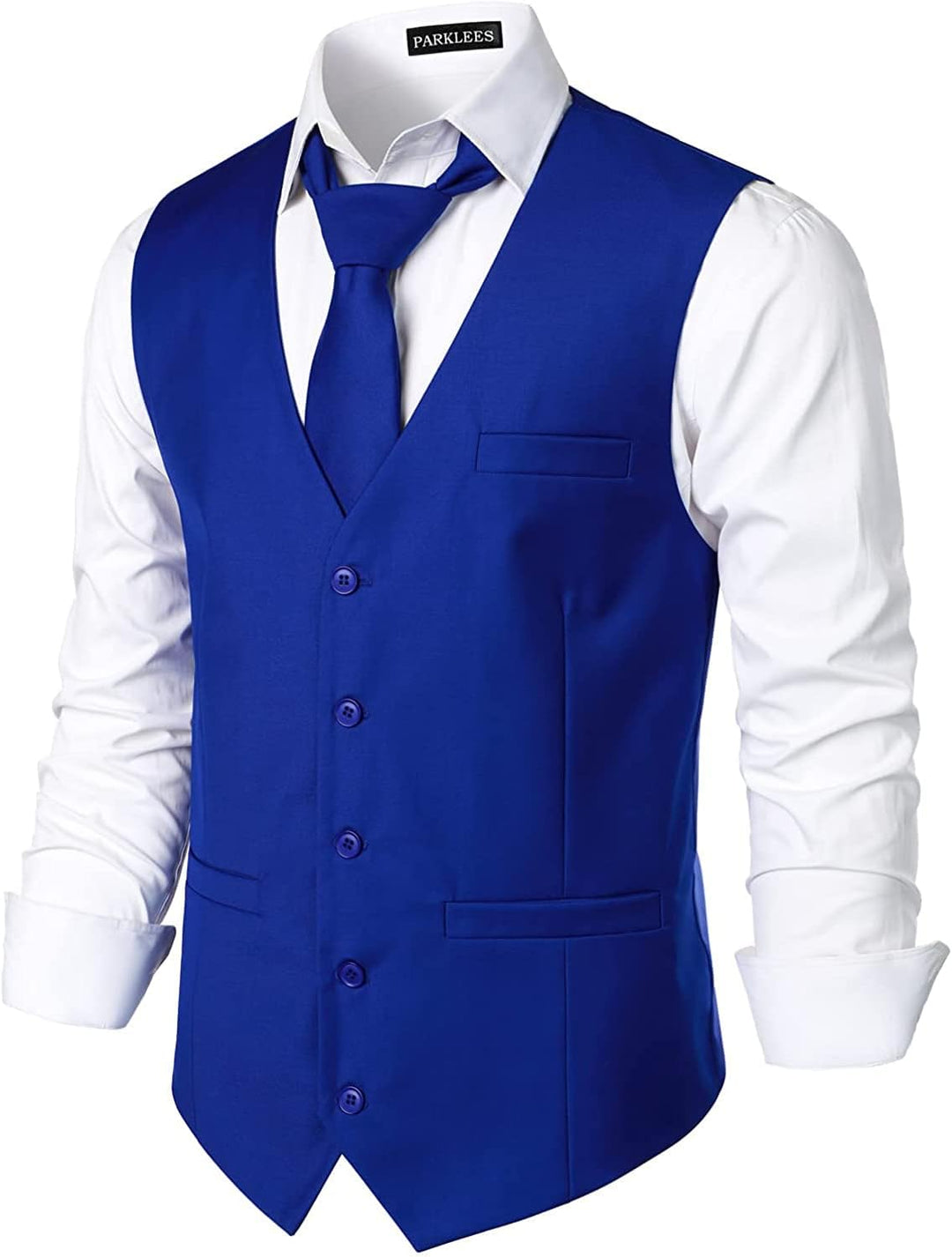 PARKLEES Herren Hipster Urban Design Business Formale Weste Slim Fit Anzug Smoking Kleid Weste S Kön