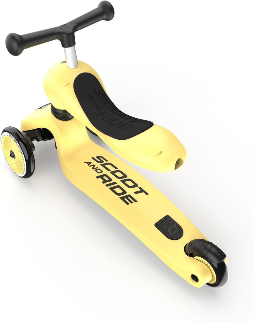 Scoot & Ride Unisex – Babys Highwaykick 1 Kickboard mit Sitz Gelb Einheitsgrösse Single, Gelb Einhei