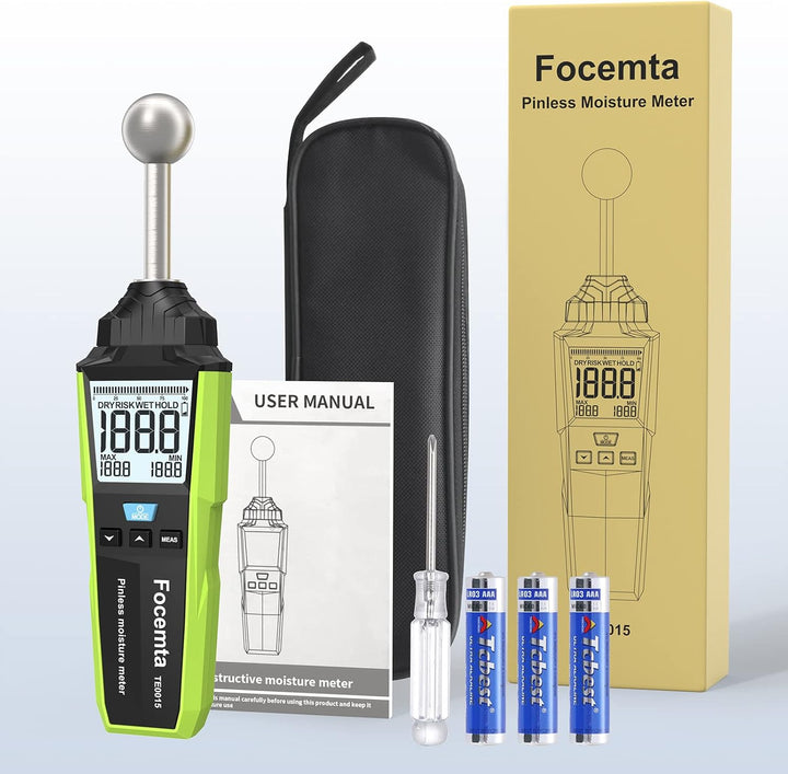 Feuchtemessgerät Focemta 20-40mm Analysetiefe,Feuchtigkeitsmessgerät zerstörungsfreies Messen mit LC