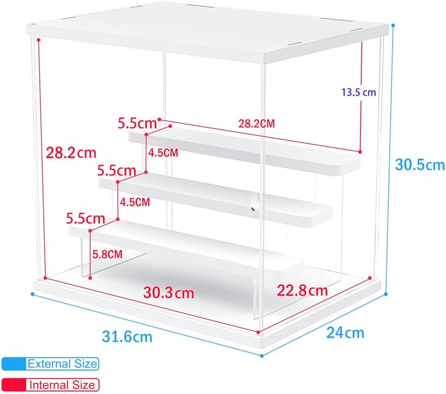 Joody Vitrine aus Acryl für Sammlung, Vitrine gegen Staub mit Tür, Box aus Acryl, für Figur, Amiibo,