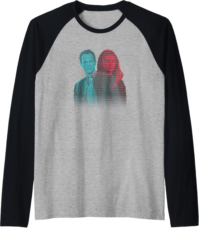 Marvel WandaVision Wanda & Vision Glitch Overlay Raglan