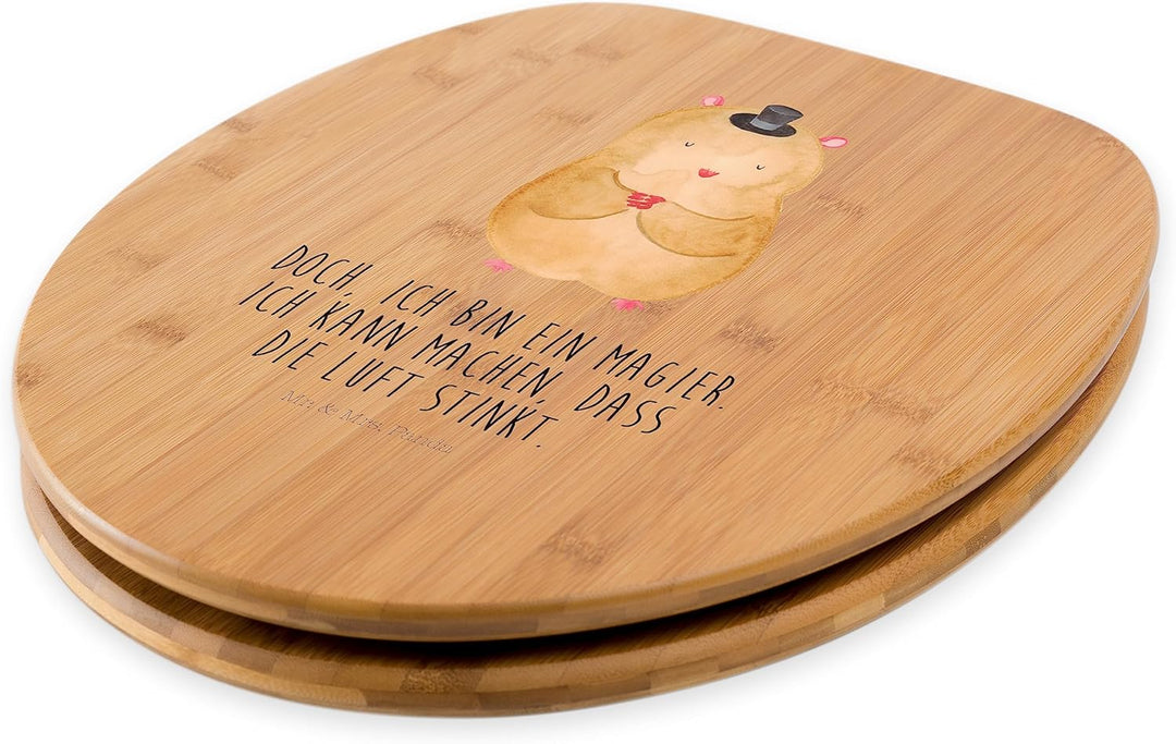 Mr. &amp; Mrs. Panda Motiv WC Sitz Hamster mit Hut - Geschenk, WC-Sitz, Zylinder, Klobrille, Zauberer, T