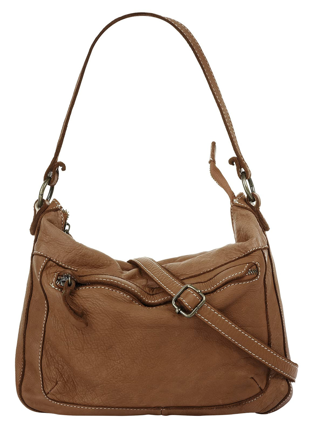 Cluty Shopper Echt Leder Damen - 021137 Cognac, Cognac
