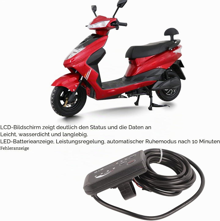 Qiilu LCD-Anzeigefeld, LED-Anzeige für Elektrofahrrad 810 mit 4-Draht-Kabelbedienfeld