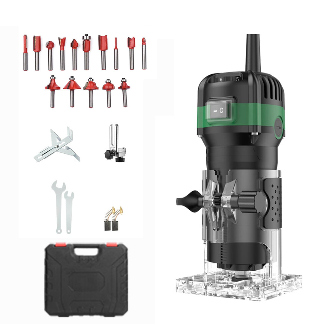 Hancaner Holzfräse Oberfräse 800 W 0-33,000rpm/min mit Tragetasche,6 Variable Geschwindigkeiten,Elek