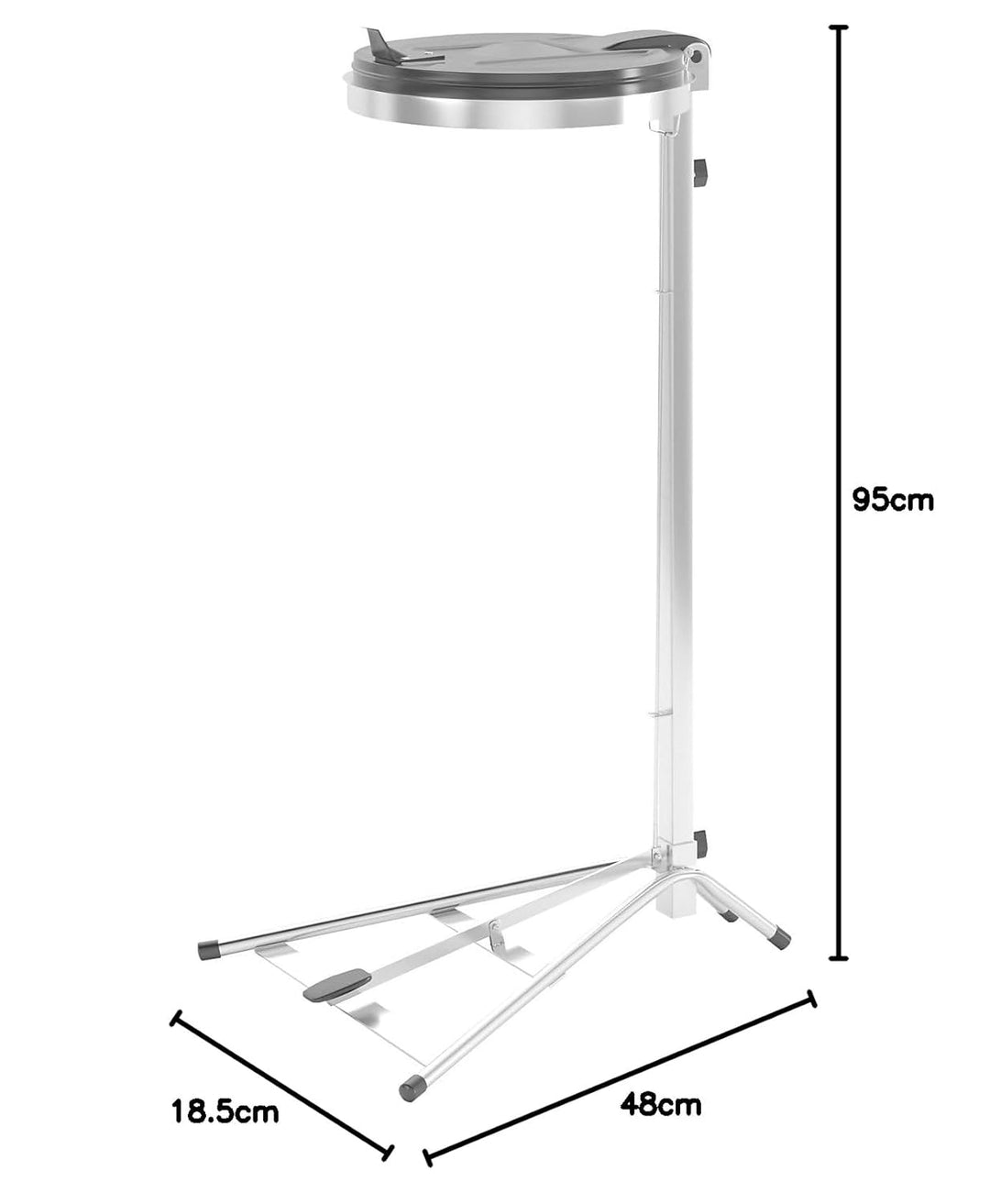 Certeo | Müllsackständer | Standgestell | für Volumen 120 l | mit Pedal | Verzinkt | Kunststoffdecke