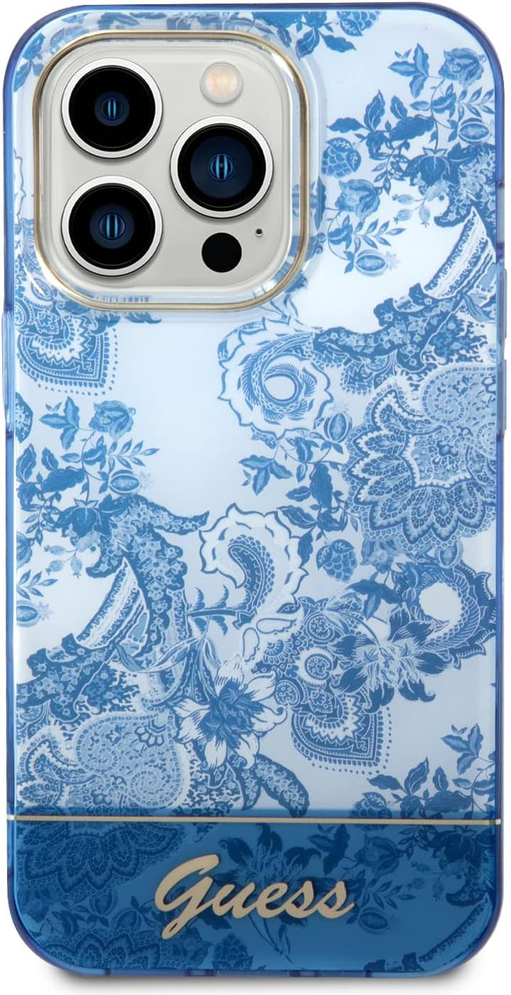 Guess GUHCP14XHGPLHB hülle für iPhone 14 Pro Max 6, 7" blau/Blue hardcase Porcelain Collection, schw