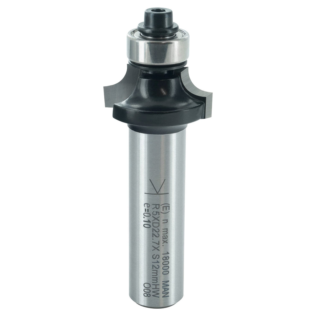 ENT 14366 Abrundfräser HW, Schaft (S) 12 mm, Durchmesser (D) 22,7 mm, NL 9,5 mm, R 5 mm, SL 40 mm, m