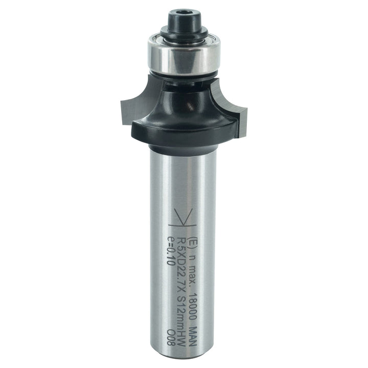 ENT 14366 Abrundfräser HW, Schaft (S) 12 mm, Durchmesser (D) 22,7 mm, NL 9,5 mm, R 5 mm, SL 40 mm, m