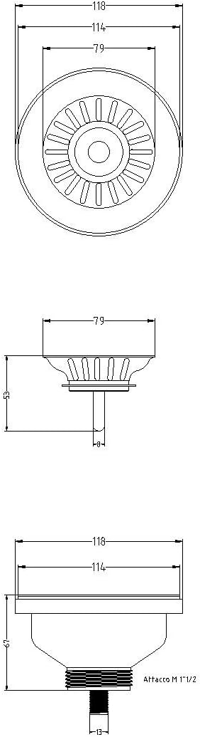 acquastilla 113455 Ablaufgarnitur Basket M11/2 Für Spülen