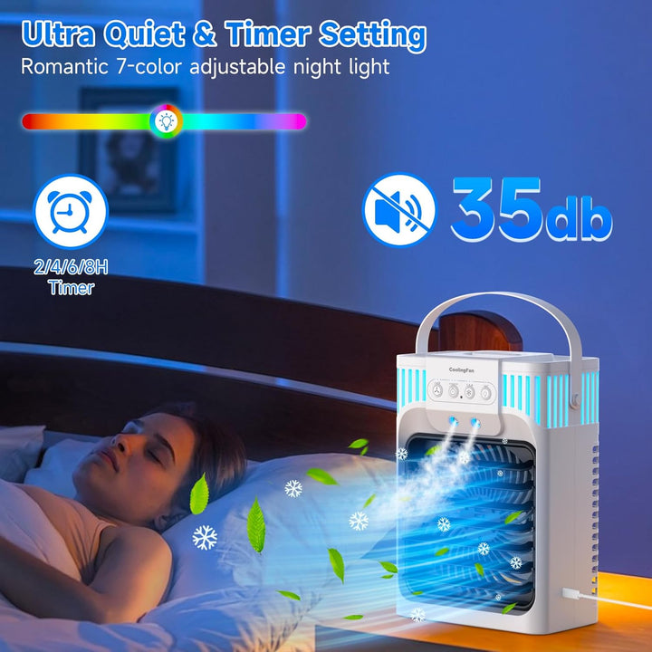 1200ml Mobile Klimaanlage mit Fernbedienung, 5 in 1 Mobiles Klimagerät, 3 Geschwindigkeiten, 3 Nebel