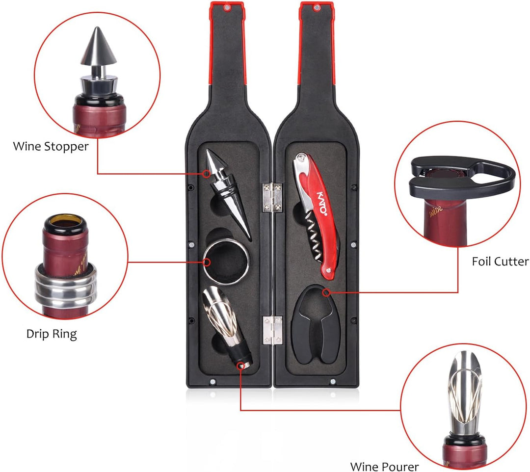 Wine Corkscrew Accessories Set,Wine Bottle Opener Tool Kit with Drink Sticker,The Greatest Party Gif