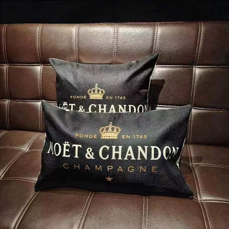 AIFEEC Kissenbezug für Champagner und Schwarz, 45 x 45 cm, 4 Stück, Baumwolle, Leinen, einfarbig, So