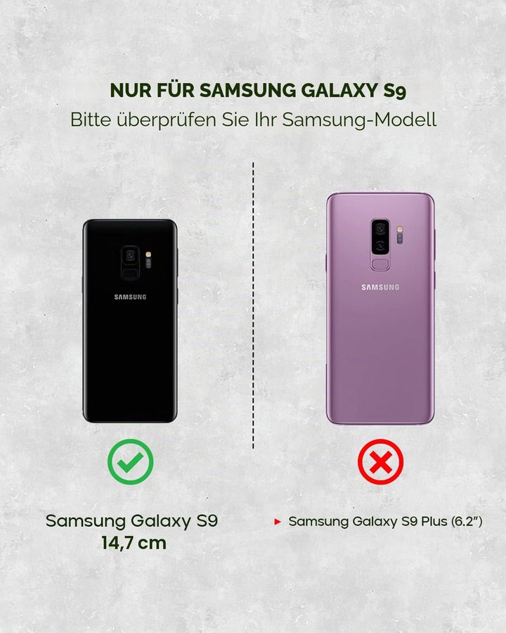 Porter Riley - Lederhülle für Samsung Galaxy S9. Premium Echtleder Standhülle/Cover/Brieftasche mit