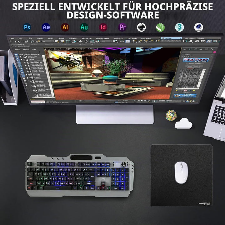 X-Raypad Aqua Control 2 AC2 Solid Gaming-Mauspad, Ultra-Hochpräzisions-Mauspad mit Perfekter Geschwi