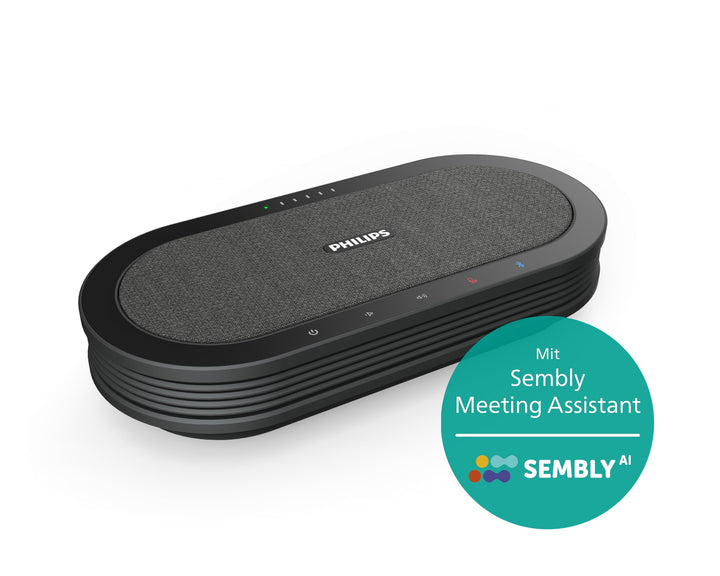 Philips PSE0501 SmartMeeting Kabelloses Konferenzmikrofon mit Sembly AI zur Spracherkennung für mehr