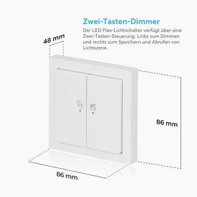Busch-Jaeger 62851 UJ-84-WL LED-Dimmer flex Wireless Komplettset Tastdimmer-Einsatz Tastbedienfeld 2