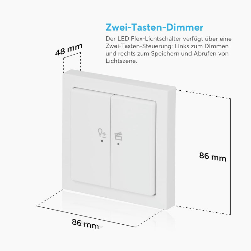 Busch-Jaeger 62851 UJ-84-WL LED-Dimmer flex Wireless Komplettset Tastdimmer-Einsatz Tastbedienfeld 2