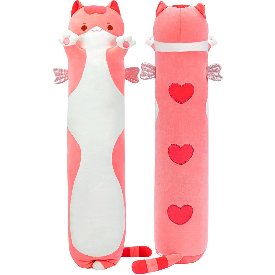 Mewaii 50CM Kuscheltier Kawaii Katzen Plüschkissen Stofftiere Lang Kätzchen Plüschtier Ausgestopftes