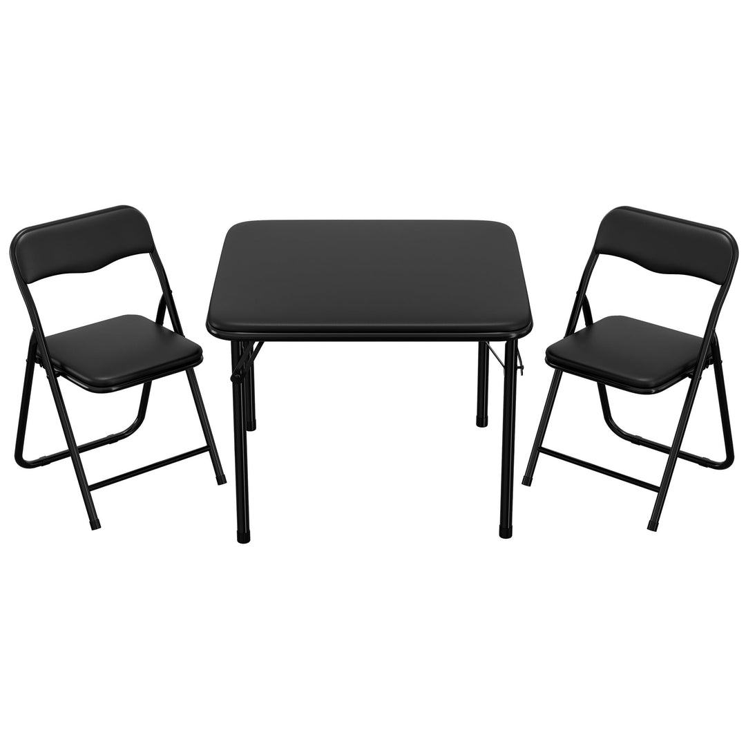 Set aus Tisch und 2 Klappstühlen für Kinder – stabiler Metallrahmen und weiche PU-Kissen – perfekt z