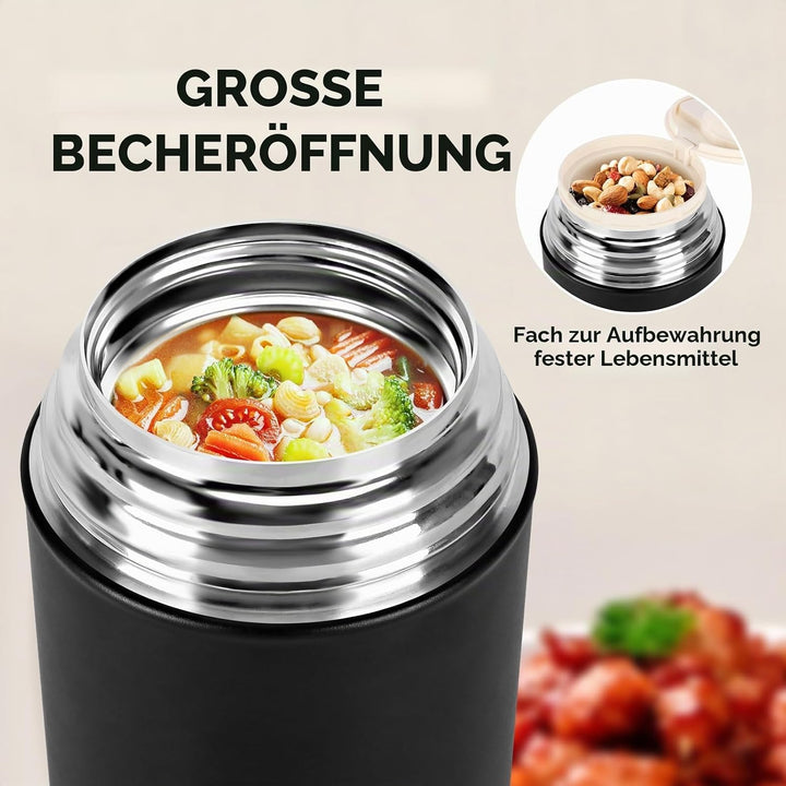 Thermo für heisse Speisen und Getränke, isolierter Lebensmittelbehälter, Suppenthermo für Erwachsene