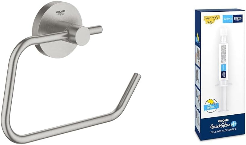 GROHE Start - Papierhalter (Material: Metall, verdeckte Befestigung, ohne Deckel, langlebig), supers