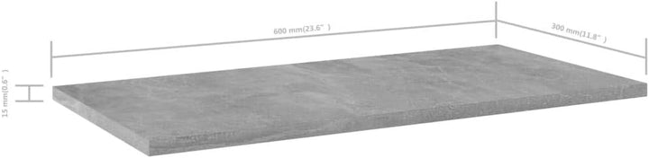vidaXL Bücherregal-Bretter 4 STK. Betongrau 60x30x1,5 cm Holzwerkstoff 19 mm Betongrau, 19 mm Betong
