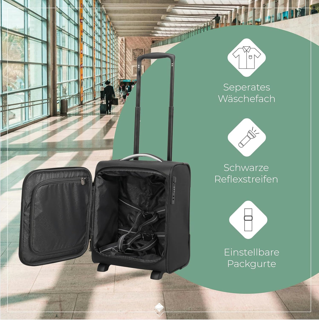 Travelite Handgepäck Trolley klein, Jetpack S Wings, Weichschale, 40x30x25 cm, Ultraleicht 1,8 kg, m