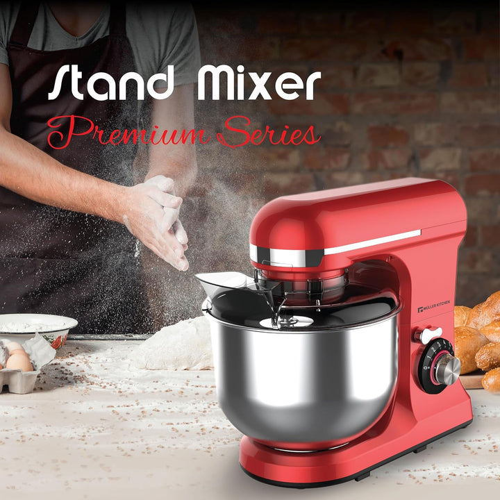 Müller Kitchen MK-6039 Küchenmaschine 7L inkl. Schneebesen, Knethaken und Rührhaken, Staubabdeckung