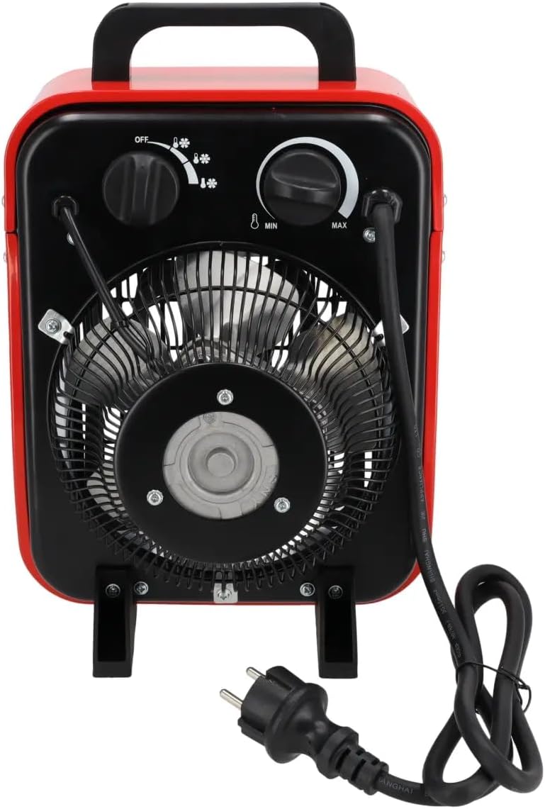 DEDRA Elektrischer Heizlüfter 3kW DED9921B, für gut isolierte Räume, Thermostat, Überhitzungsschutz,