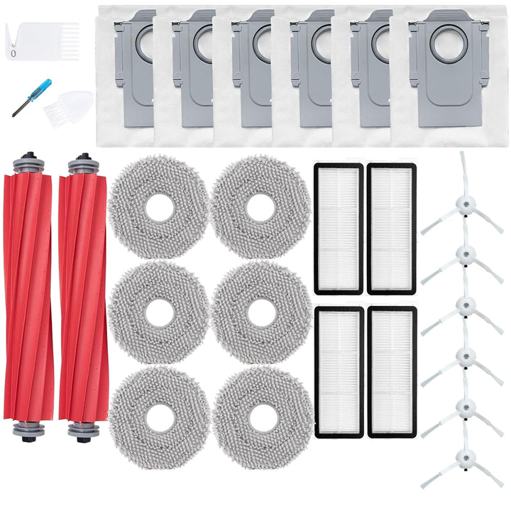Loveco Zubehör Set für Kompatibel Roborock Qrevo S/QRevo MaxV/QRevo Pro RoboterStaubsauger, 2 Hauptb
