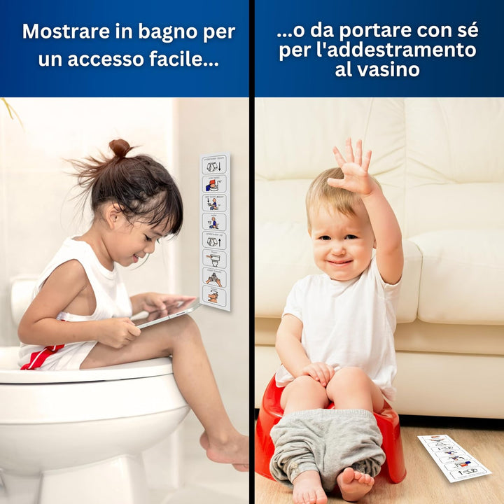 Autism Supplies And Developments IT_TS Visueller Toiletten-Zeitplan aus Kunststoff (italienisch), bl