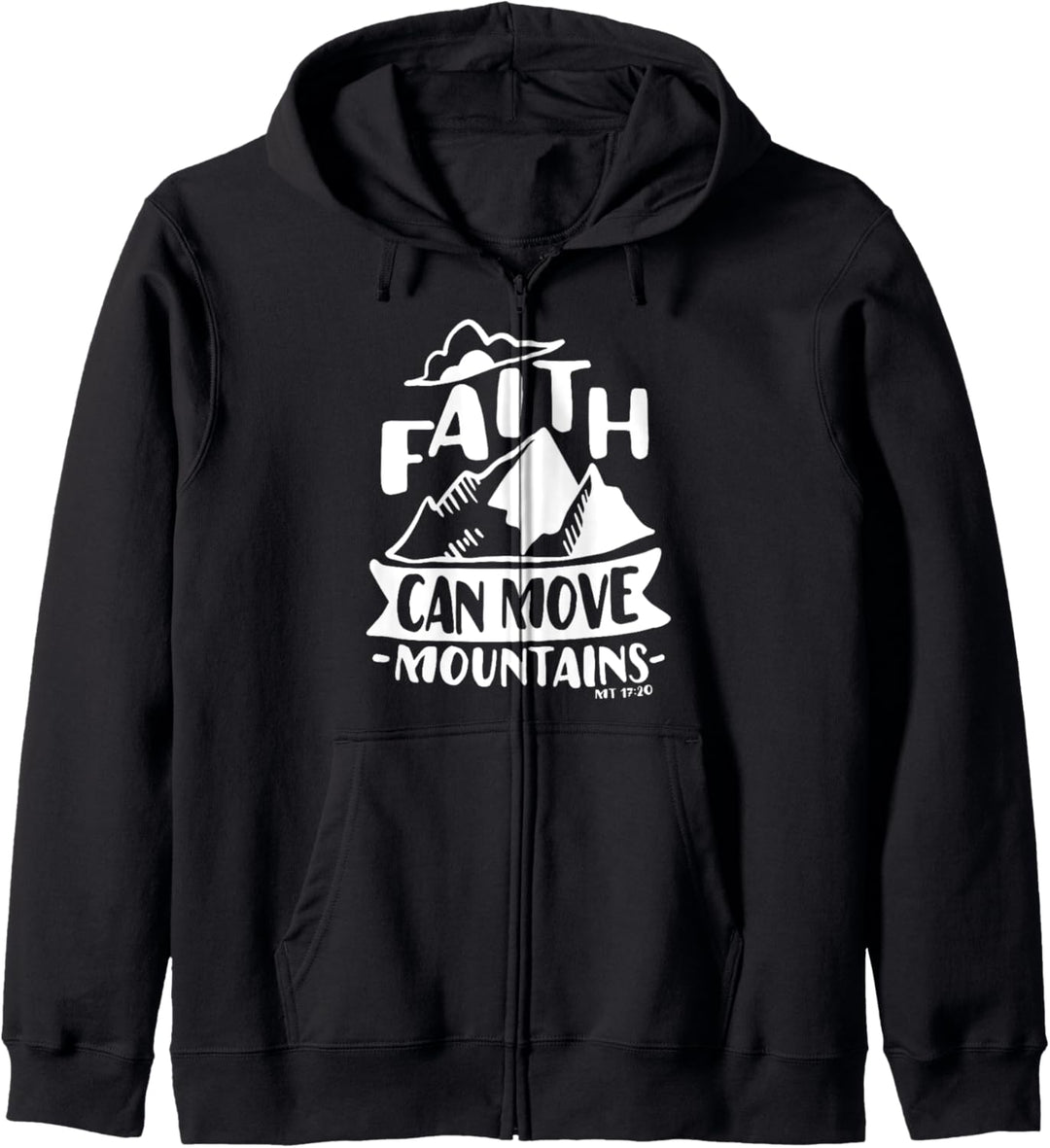 Glaube kann Berge bewegen Matthew Vers katholisches Geschenk Kapuzenjacke