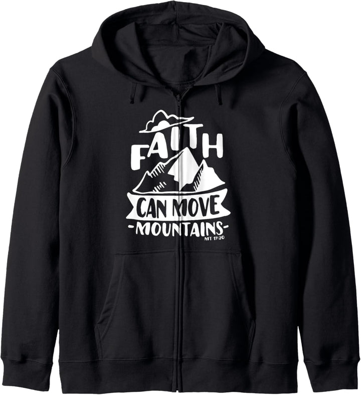 Glaube kann Berge bewegen Matthew Vers katholisches Geschenk Kapuzenjacke
