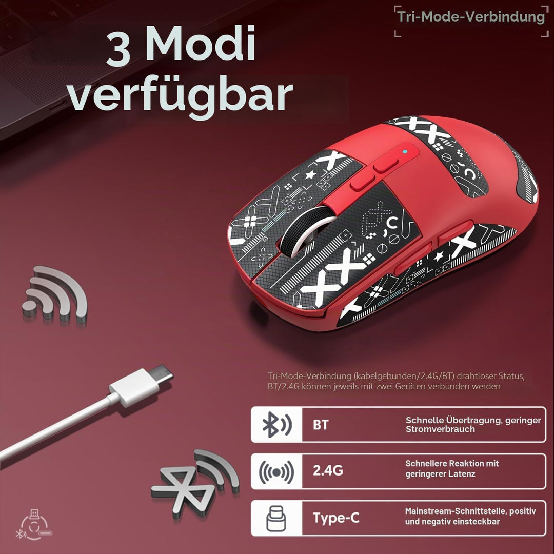 ATTACK SHARK X6 49g Superlight Mouse with Magnetic Charging Dock, PixArt PAW3395 Gaming Sensor, BT/2