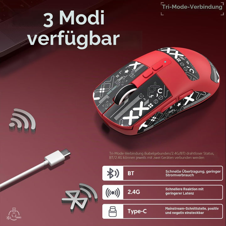 ATTACK SHARK X6 49g Superlight Mouse with Magnetic Charging Dock, PixArt PAW3395 Gaming Sensor, BT/2