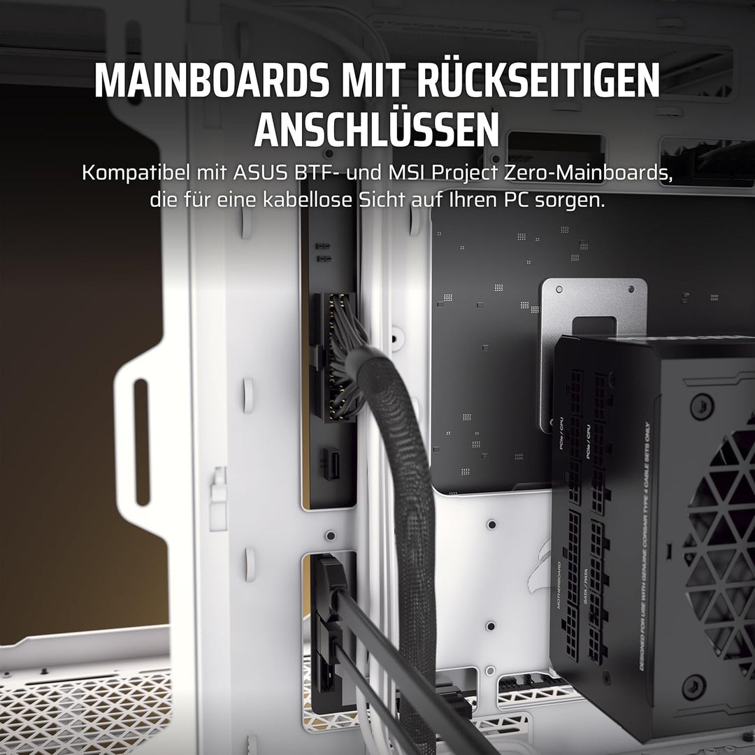 CORSAIR 6500X Mid-Tower ATX-Doppelkammer-PC-Gehäuse – Gehärtetes Panoramaglas - Umgekehrte Verbindun