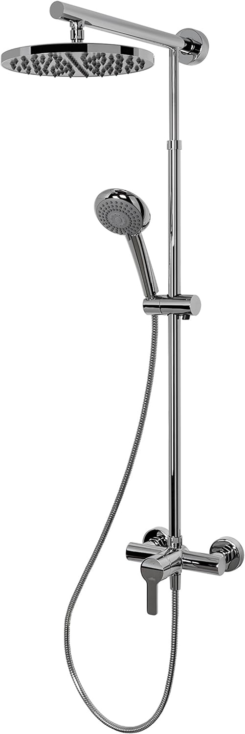 Duschsystem Regendusche mit Einhebelmischer und Kopfbrause rund chrom von Schulte, Rund