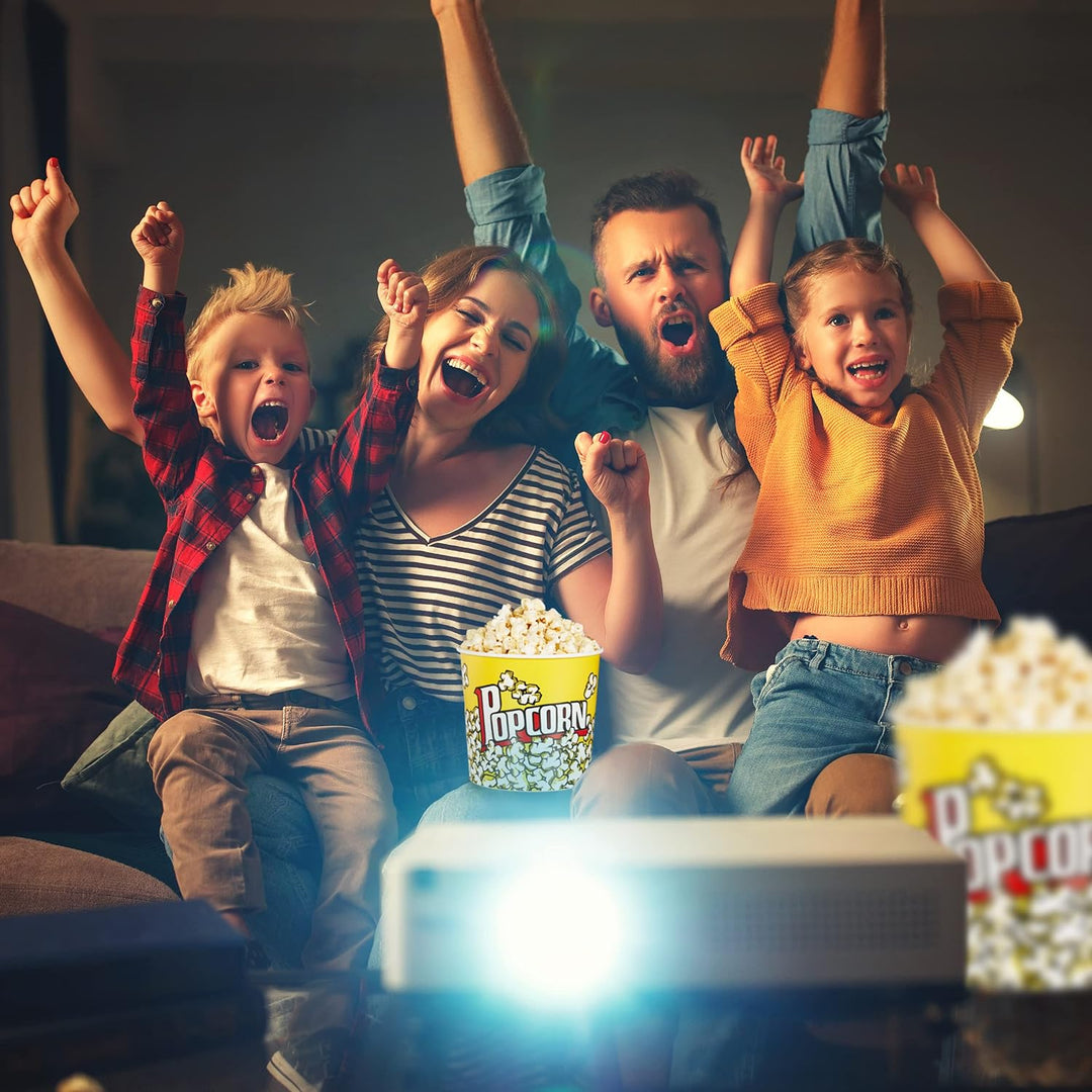 Relaxdays 24 x Popcorn Eimer, Popcorn Behälter Kunststoff, Popcornkübel wiederverwendbar, 2,8 l, Ret