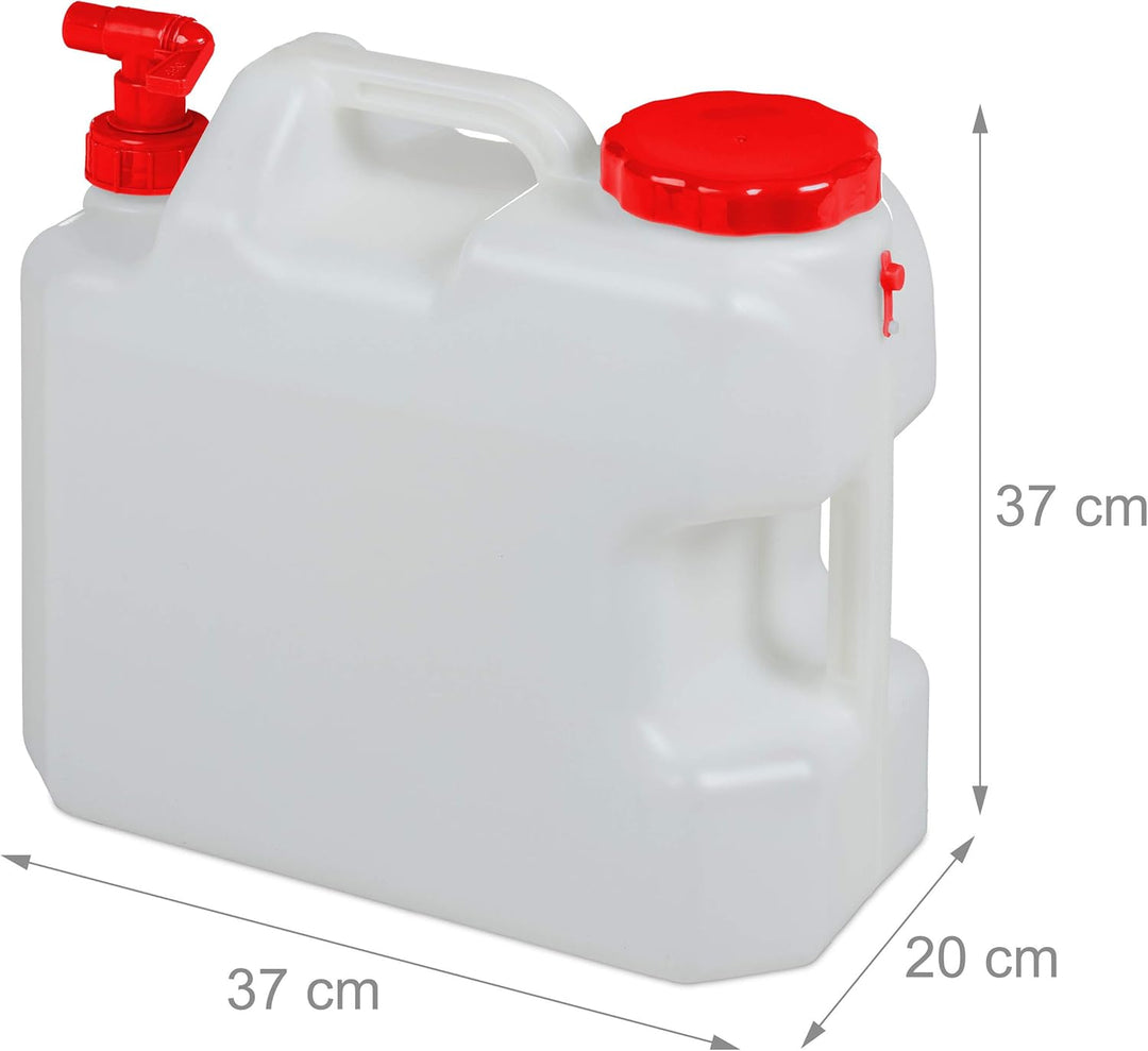 Relaxdays Wasserkanister mit Hahn, Schraubdeckel, Trinkwasserkanister Camping, 18 l, BPA-frei, Kunst
