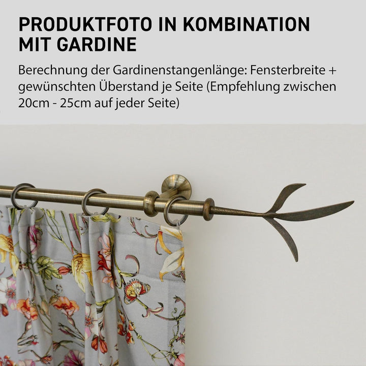 Garesa Gardinenstange Esperanca Ø 16mm, 1-läufig, Messing, antik I Rustikale Vorhangstange inkl. Rin