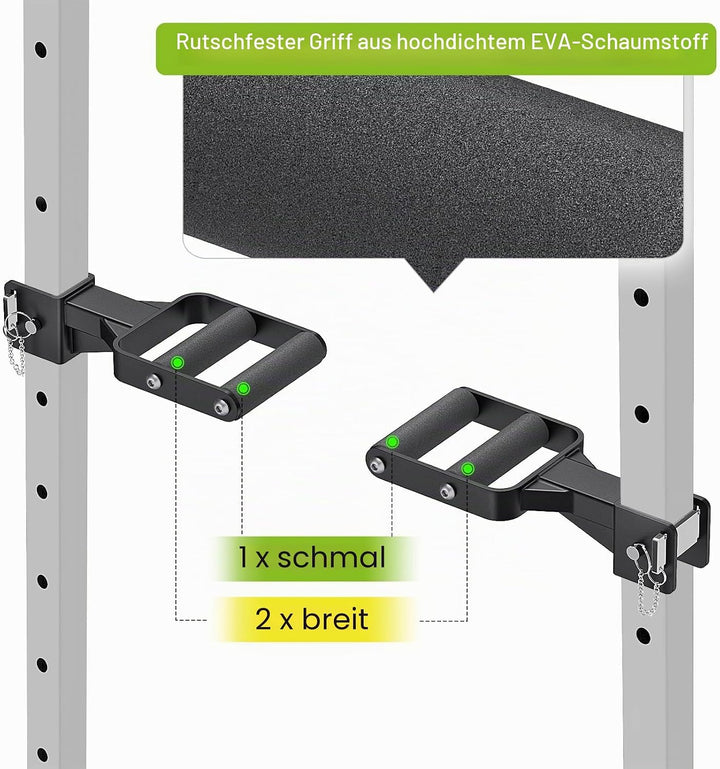 Kipika Muti-Grip Dip-Barren-Aufsatz für 5,1 x 5,1 cm und 7,6 x 7,6 cm Power-Rack, breite und schmale
