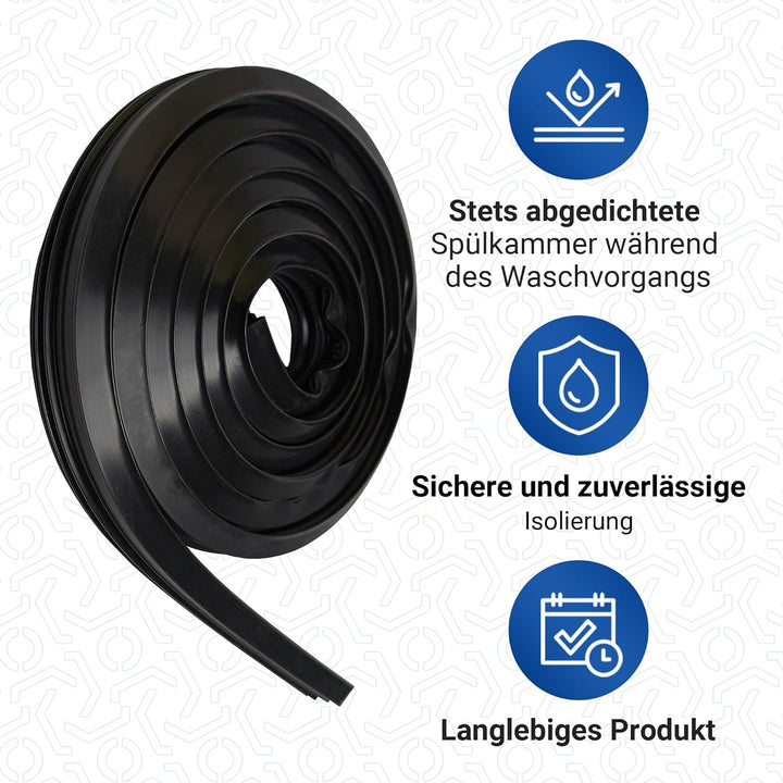 VIOKS Türdichtung Geschirrspüler 1,87 m Ersatz für Bosch Siеmens 00263096 263096 - Gummidichtung 3-s