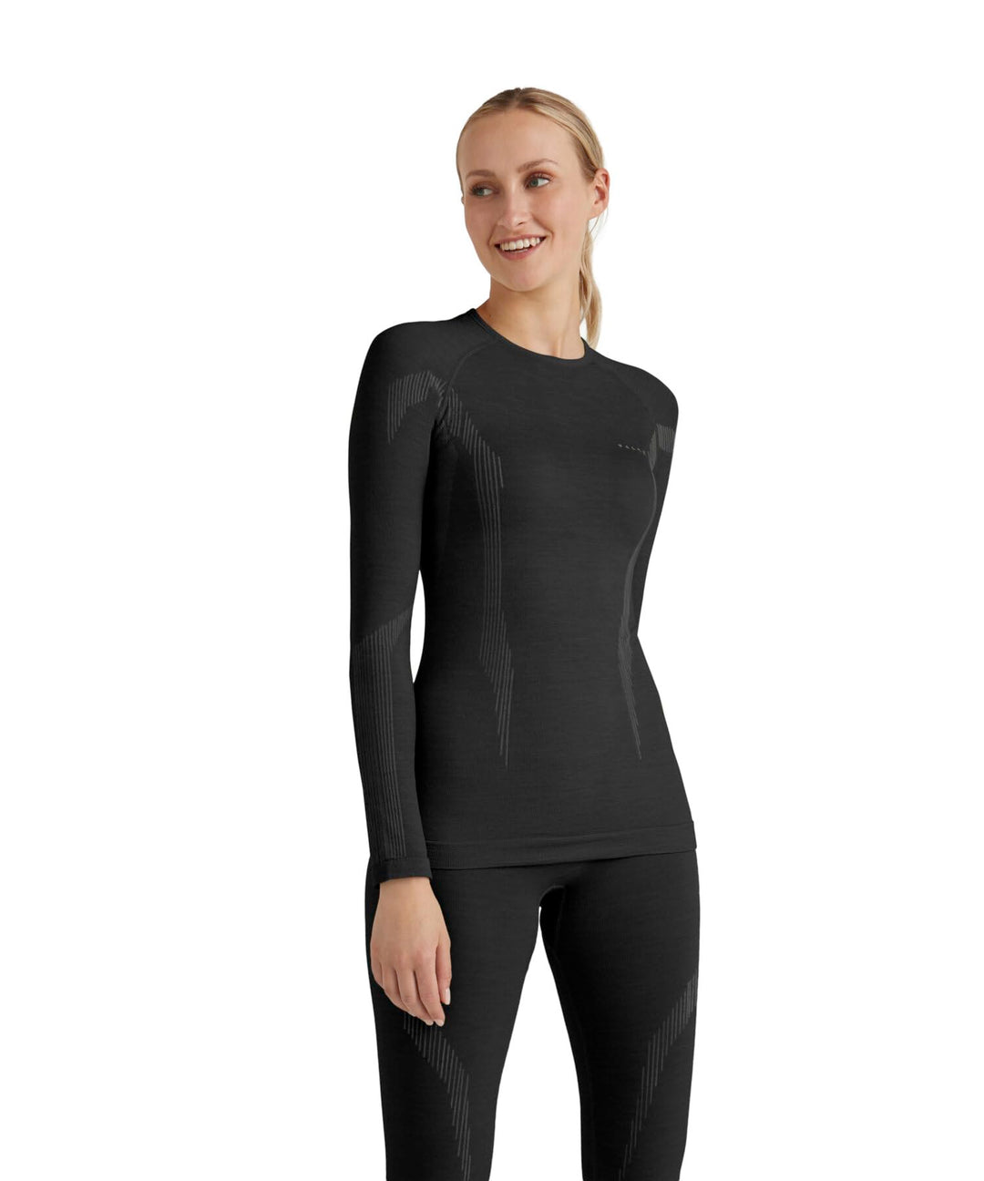 FALKE Damen Wool-Tech Round Neck Funktionsshirt Langarm atmungsaktiv klimaregulierend geruchshemmend