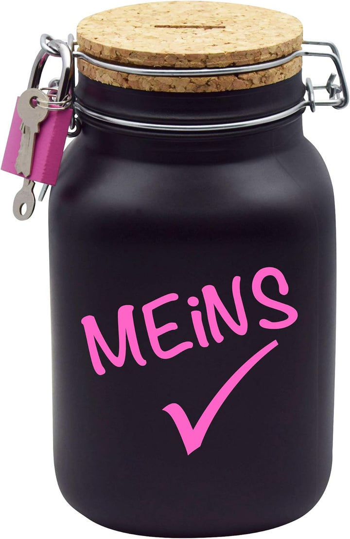 Spardose Meins Geld Geschenk Idee Schwarz XL
