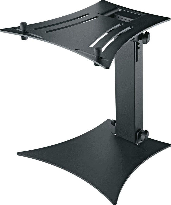 K&M 12190 Laptop-Ständer Schwarz - DJ-Laptop-Pult - Aluminium / Stahl - neigbare Notebook-Ablage - f