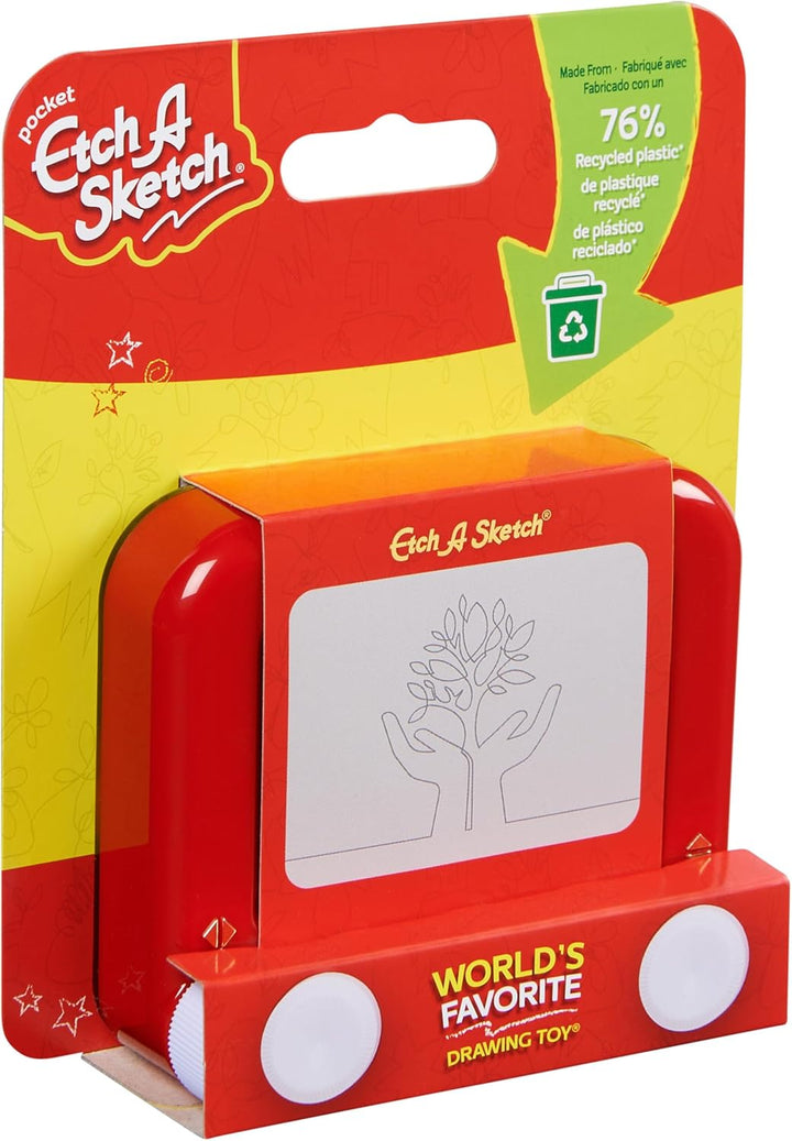 Etch A Sketch Pocket, 76% Recycled Plastic, Original Magic Screen, Sustainably-Minded Kids Travel To