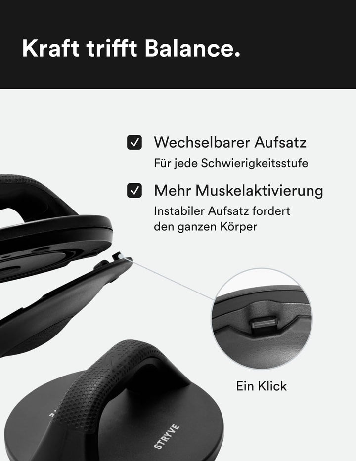 STRYVE Liegestützgriffe rotierend - 2er Set Push up Bars - 2 Aufsätze mit Schwierigkeitsgrad 1, 2 -